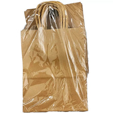 Load image into Gallery viewer, 50 pcs paper bags Brown kraft bag with handles gift Retail Merchandise shopping