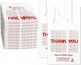 Large Plastic Thank You Bags with Handles, Reusable, White, Recycled Content