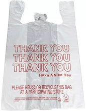 Load image into Gallery viewer, Bags 1/6 Large 21 x 6.5 x 11.5 &quot;Thank You&quot; T-Shirt Plastic Grocery Shopping Bags