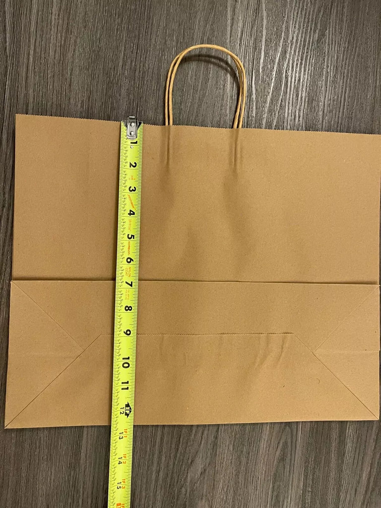 Brown Kraft Paper Grocery Shopping Bag (16”L x 6”D x 12 ½”H) - Case of 100