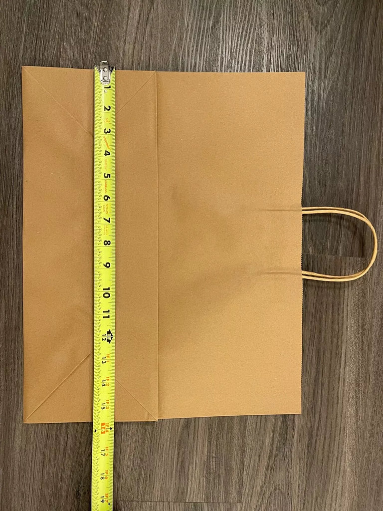 Brown Kraft Paper Grocery Shopping Bag (16”L x 6”D x 12 ½”H) - Case of 100