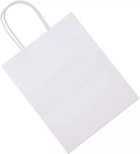 Load image into Gallery viewer, Paper Shopping Bags 250 White Kraft 8&quot;x4.75x10.5&quot; Retail Merchandise Handles