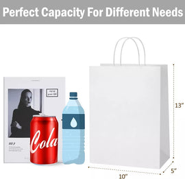 Paper Shopping Bags 500 White Kraft 10