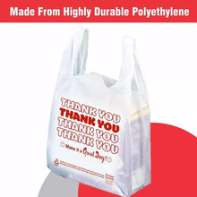 Load image into Gallery viewer, THANK YOU T-Shirt Bags 11.5&quot; x 6.5&quot; x 21&quot; White Plastic Shopping bag 50 - 1000