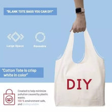 Load image into Gallery viewer, White Blank DIY Large Cotton Canvas Tote Bag